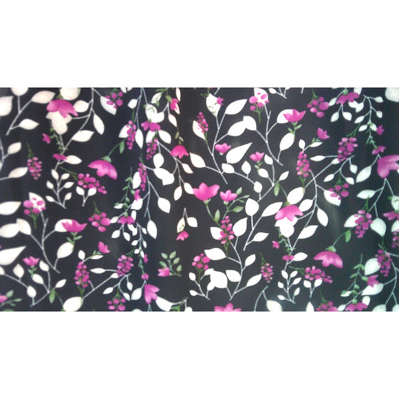 fun2fun Women's XXL Short Sleeve Navy Floral Blouse V-Neck pleated front - Picture 5 of 7